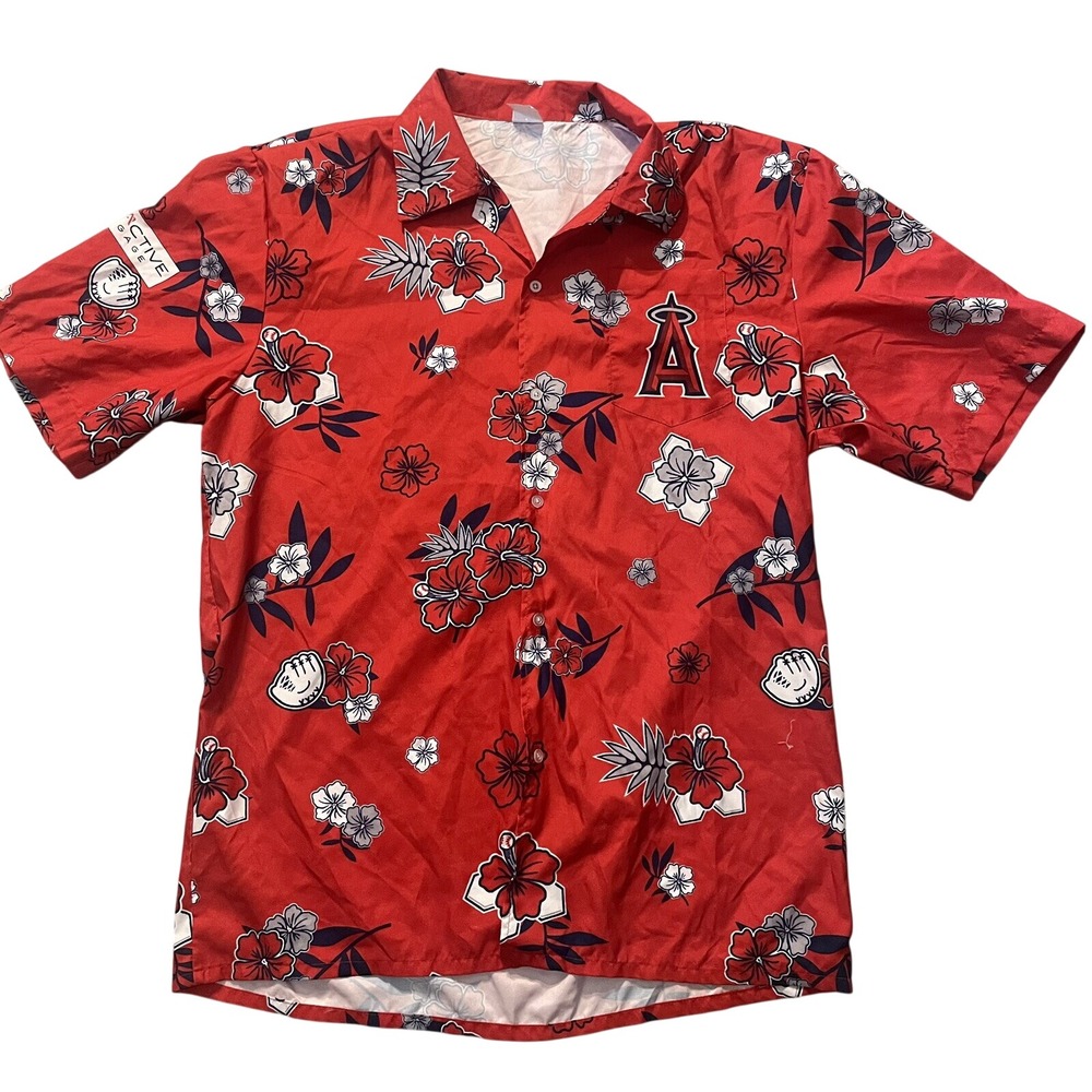 Los Angeles ANGELS Anaheim MLB Hawaiian Shirt One Size Fits Most SGA
